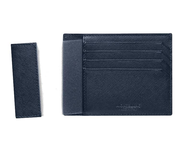 CUSTODIA TASCABILE 4 SCOMPARTI BLU CON PORTADOCUMENTI SARTORIAL MONTBLANC 128594